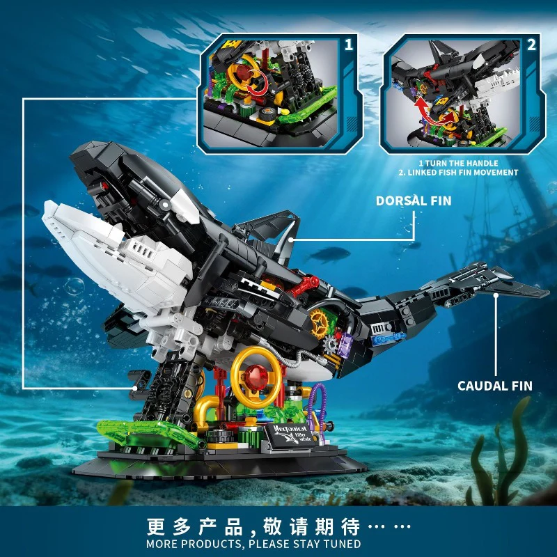 1096PCS DK Mechanical Shark/Orca - Image 4