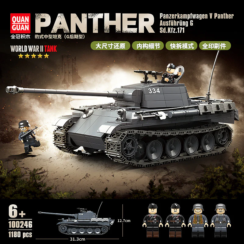 1180PCS QUANGUAN 100246 Panther Ausfuhrung G Sd.Kfz.171