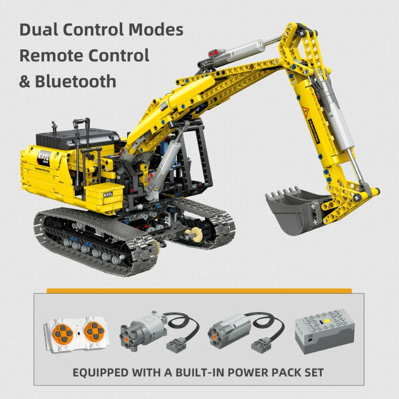 1246pcs JIESTAR Full-Function Tracked Excavator (WIth Remote Control) - Image 2