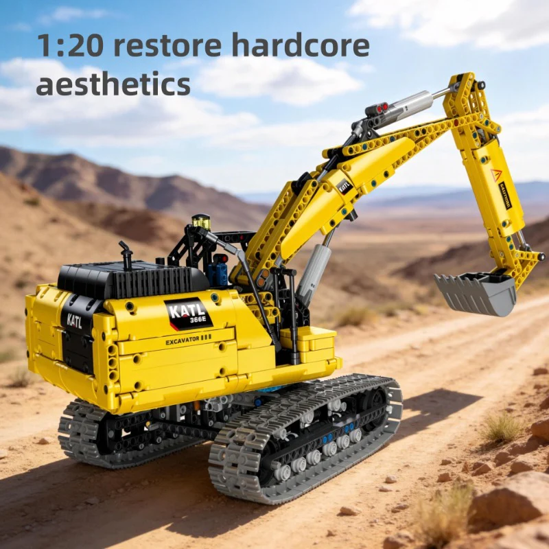 1246pcs JIESTAR Full-Function Tracked Excavator (WIth Remote Control) - Image 5