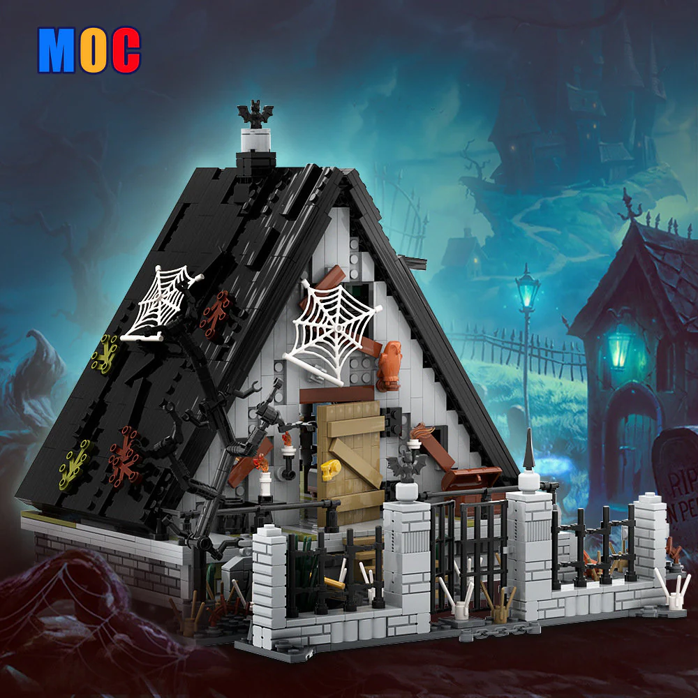 (Gobricks version) 1522pcs MOC Halloween A Letter House LEGO Compatible