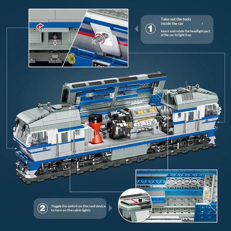2252pcs JIESTAR JJ9259 TEP70 Train [With Lighting Kit] - Image 4
