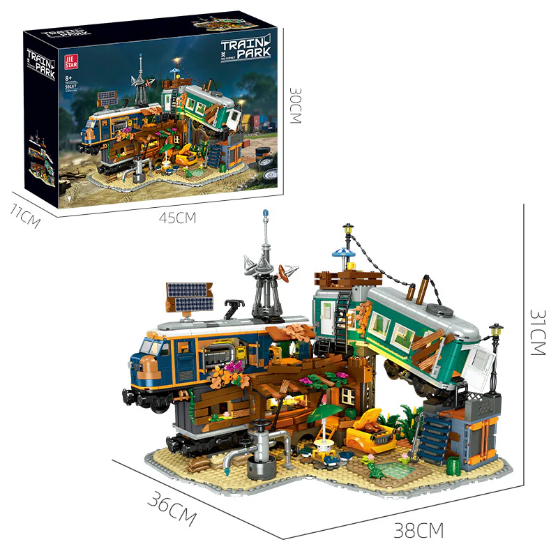 2349pcs JIESTAR Train Park [With Lighting Kit]