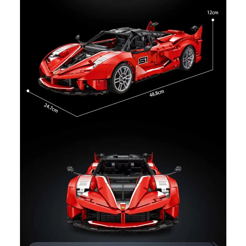2401pcs Eikee Y10003 Ferrari FXX 1:10 - Image 5