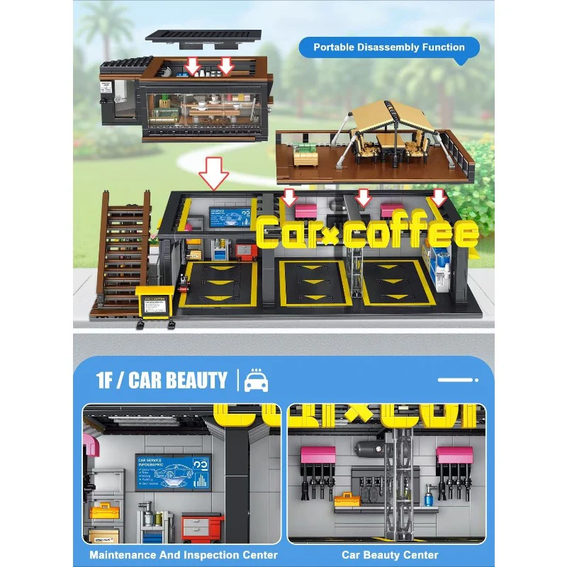 2496pcs XJD JD113 Coffee Car Club - Image 2