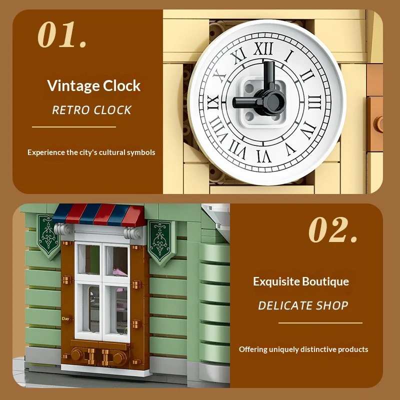 3023pcs JIESTAR Clock Tower Square - Image 3