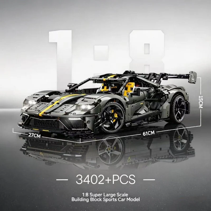 3402pcs GULY 10651 Supercar Series–GT Performance Supercar 1:8