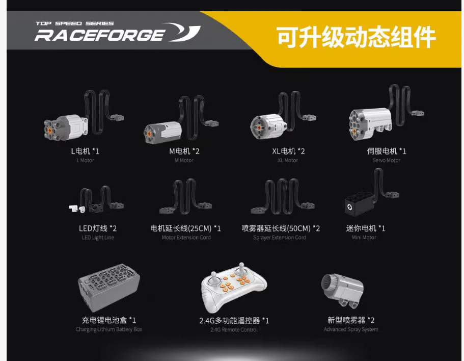 3402pcs GULY 10651 Supercar Series–GT Performance Supercar 1:8 - Image 7