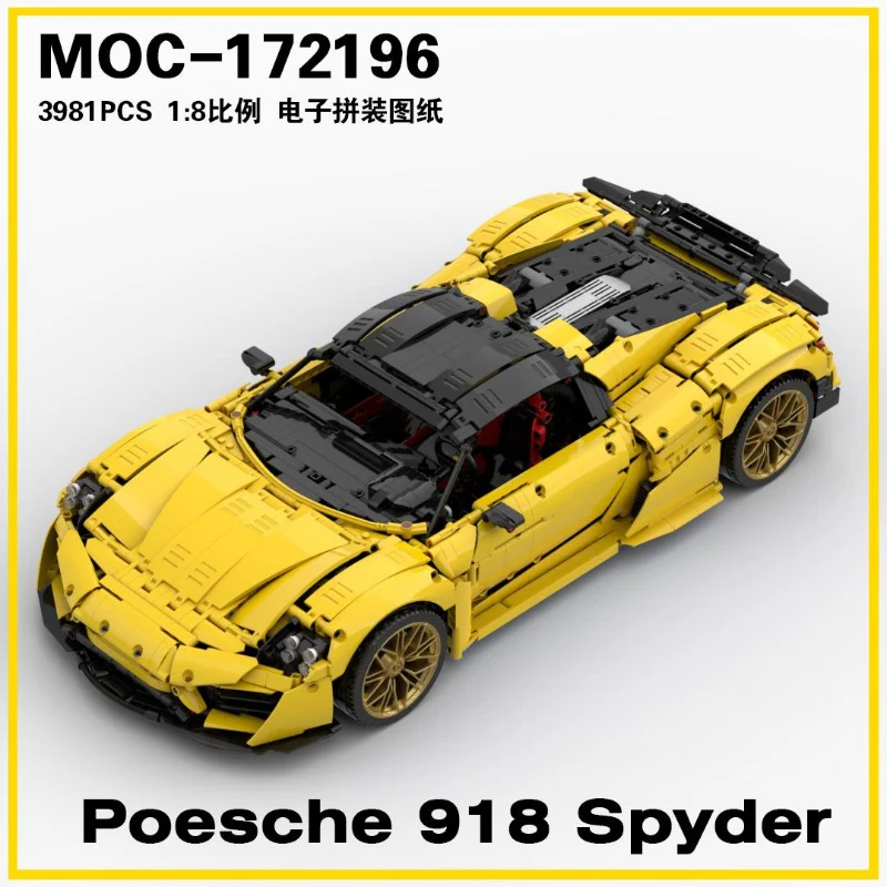 3981pcs MOC-172169 Porsche 918 Spyder 1:8 - Image 10