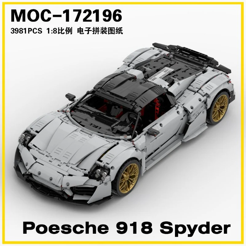 3981pcs MOC-172169 Porsche 918 Spyder 1:8 - Image 4