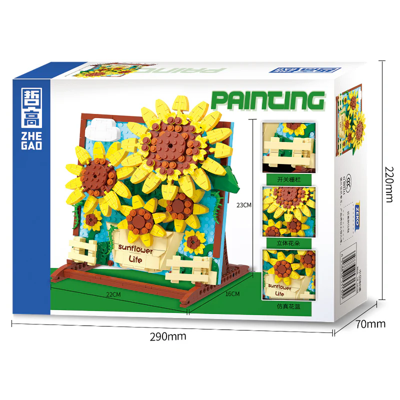 580PCS ZHEGAO DZ1013 Sunflower Life Painting - Image 3