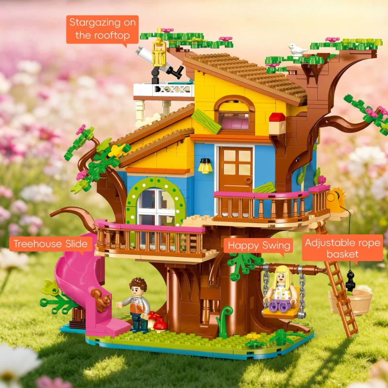 823pcs JIESTAR JJ9225 Rock Climbing Treehouse