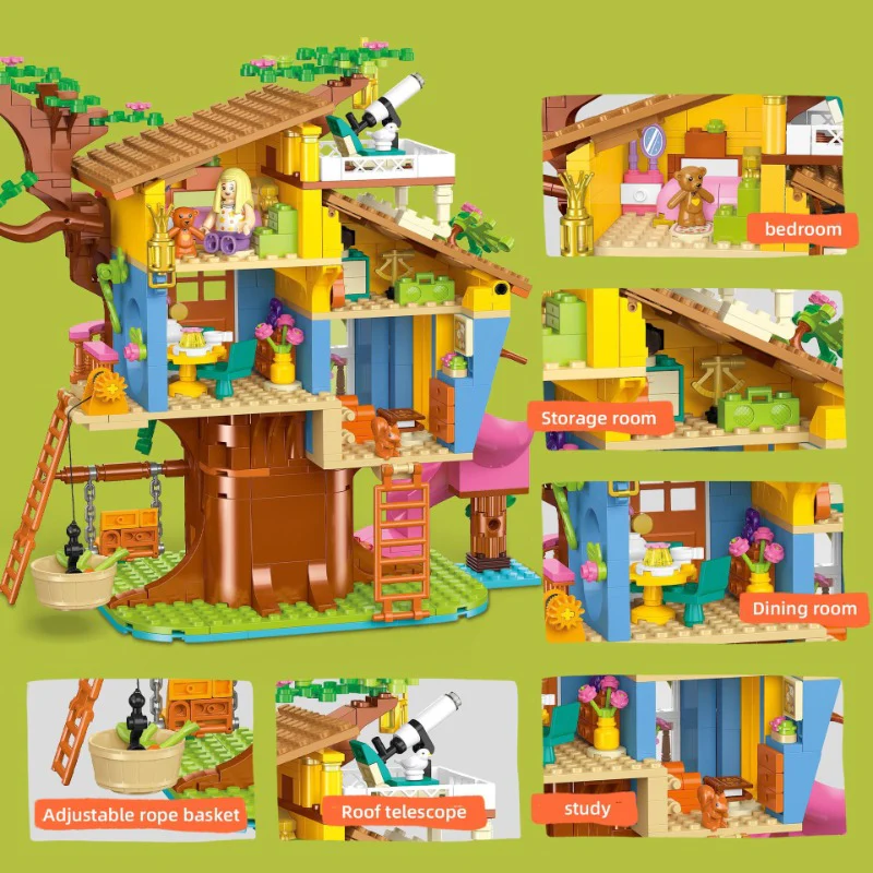 823pcs JIESTAR JJ9225 Rock Climbing Treehouse - Image 4