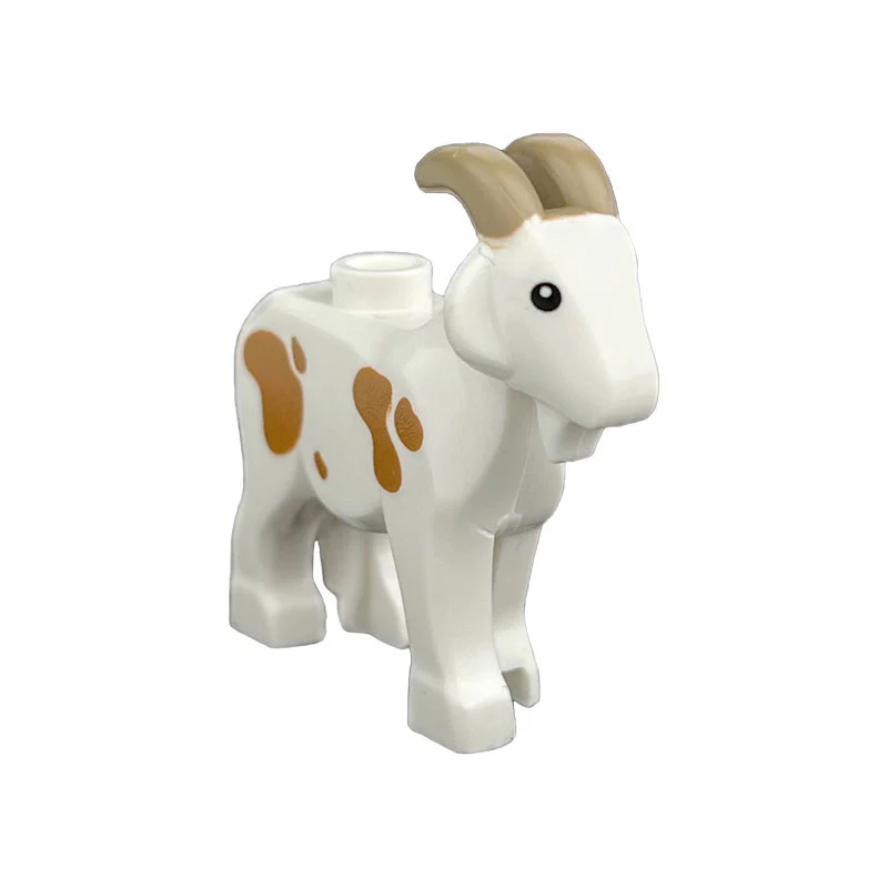 2pcs 95341pb01 Goat with Dark Tan Horns and Medium Nougat Spots Pattern - Image 11