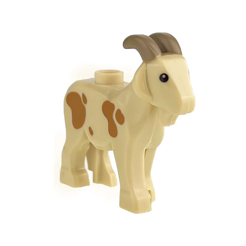 2pcs 95341pb01 Goat with Dark Tan Horns and Medium Nougat Spots Pattern - Image 4