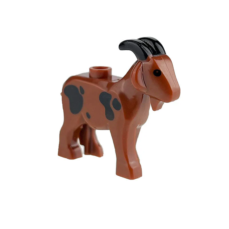2pcs 95341pb01 Goat with Dark Tan Horns and Medium Nougat Spots Pattern - Image 6