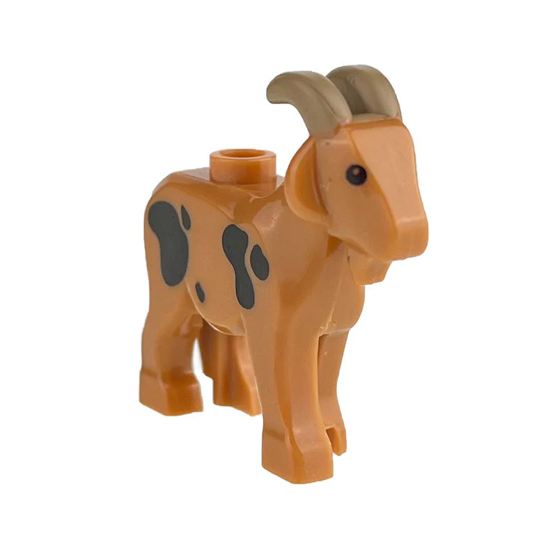 2pcs 95341pb01 Goat with Dark Tan Horns and Medium Nougat Spots Pattern - Image 9