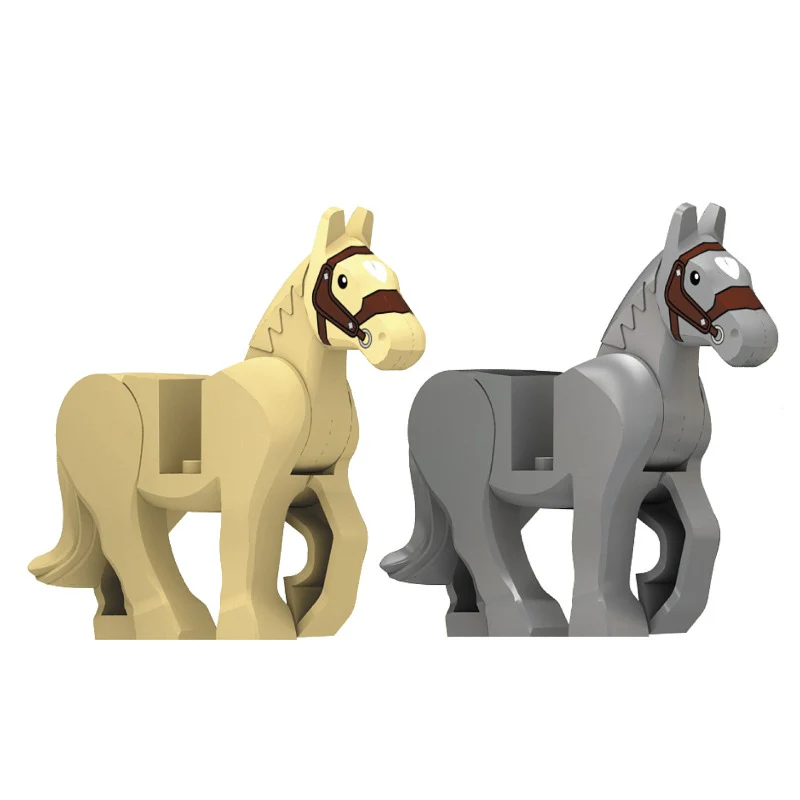 Ancient warhorses Light gray beige warhorse Minifigures