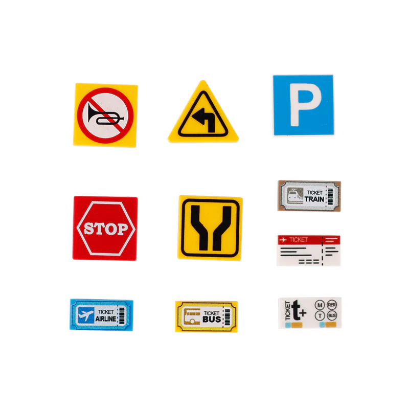 B10-62-1 City Street Traffic Sign Minifigure Accessories - Image 3