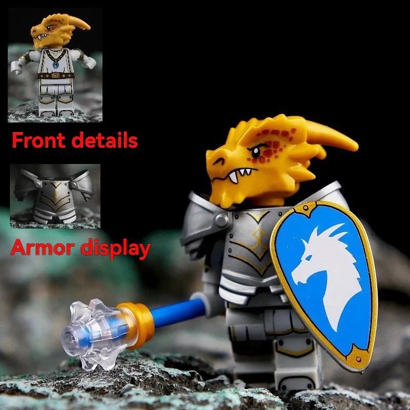 Dragon Knight Full set of minifigures Golden Knight Blue Knight Red Knight
