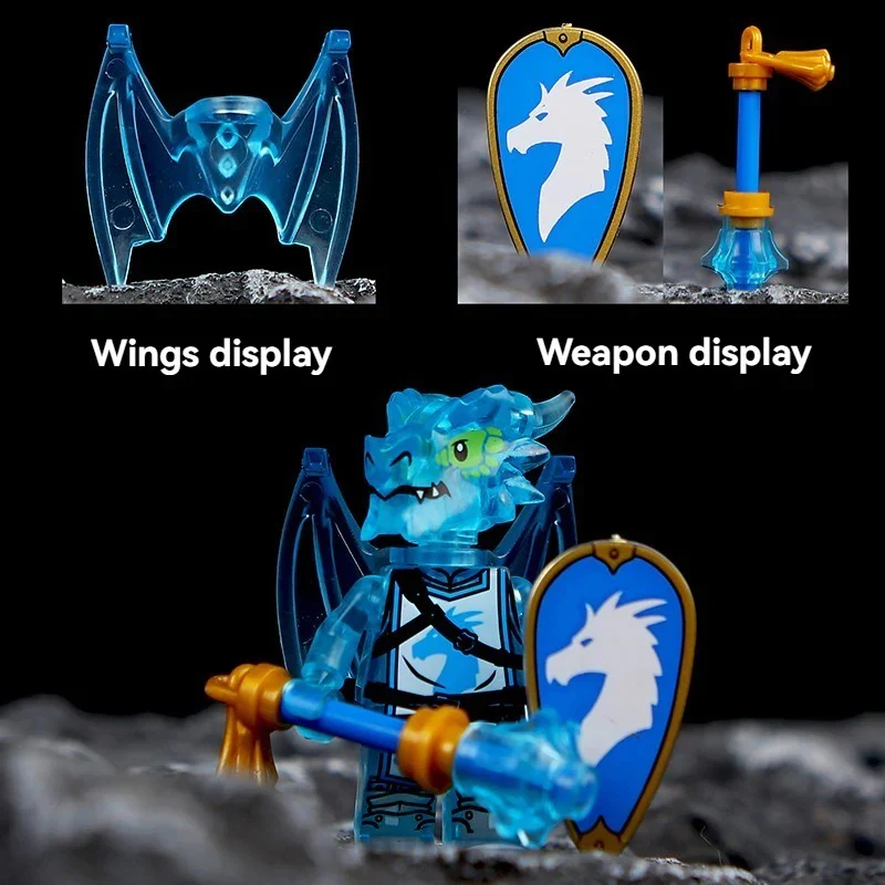 Dragon Knight Full set of minifigures Golden Knight Blue Knight Red Knight - Image 14
