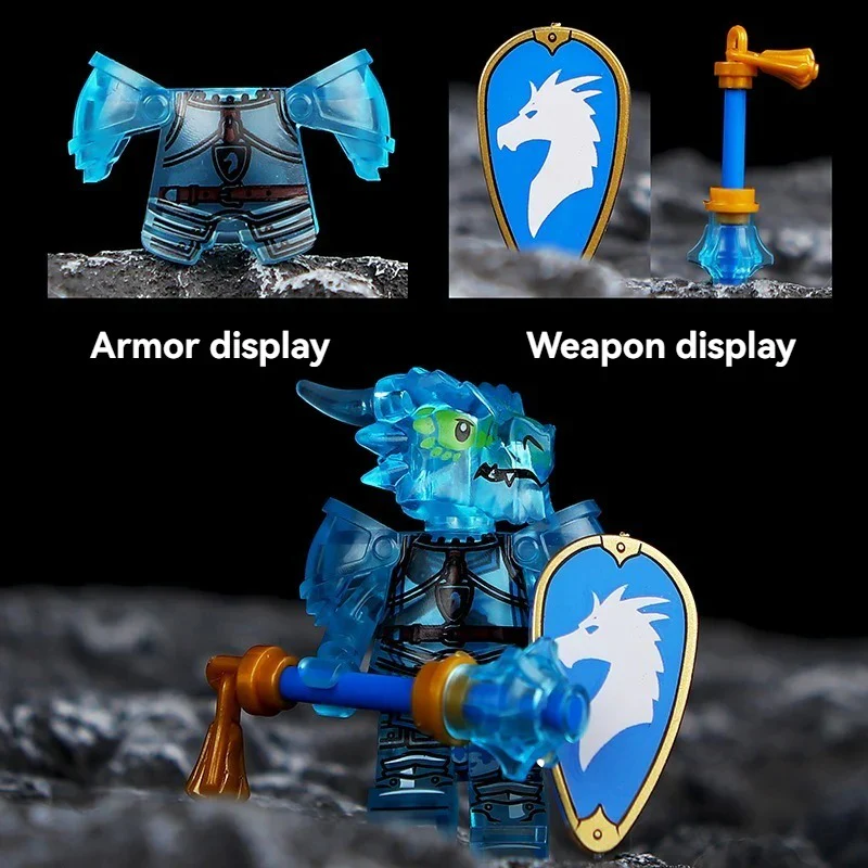 Dragon Knight Full set of minifigures Golden Knight Blue Knight Red Knight - Image 16