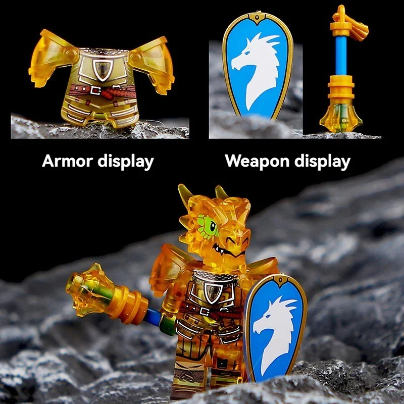 Dragon Knight Full set of minifigures Golden Knight Blue Knight Red Knight - Image 19