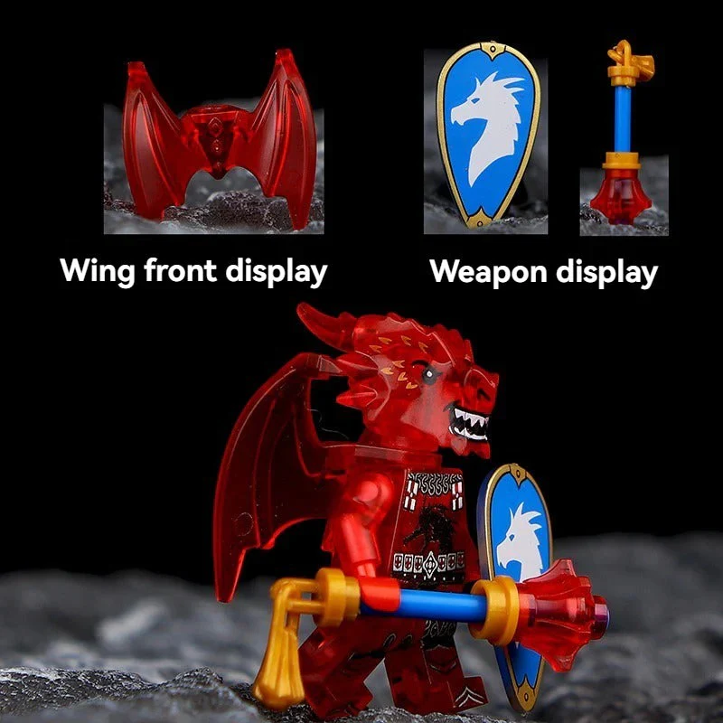 Dragon Knight Full set of minifigures Golden Knight Blue Knight Red Knight - Image 31