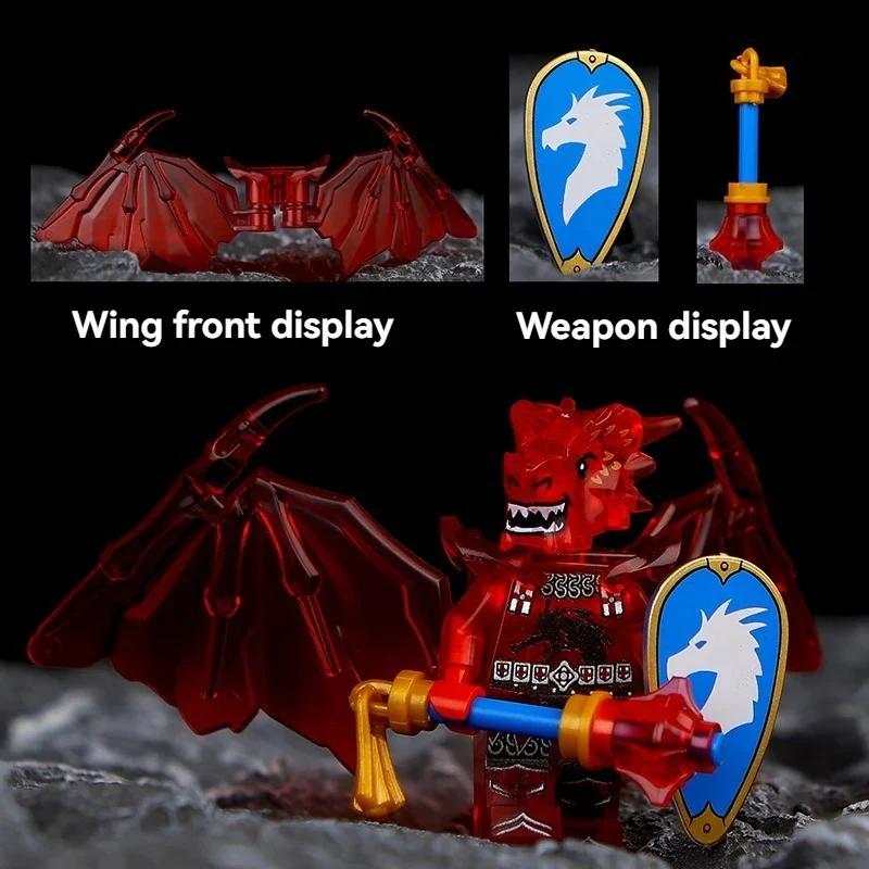 Dragon Knight Full set of minifigures Golden Knight Blue Knight Red Knight - Image 32