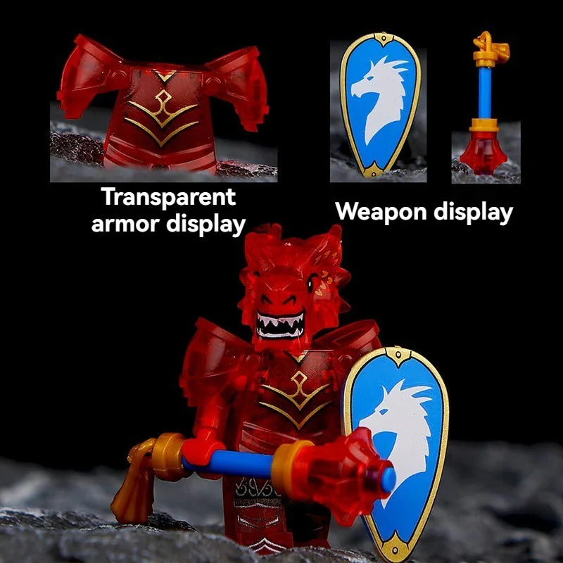 Dragon Knight Full set of minifigures Golden Knight Blue Knight Red Knight - Image 33