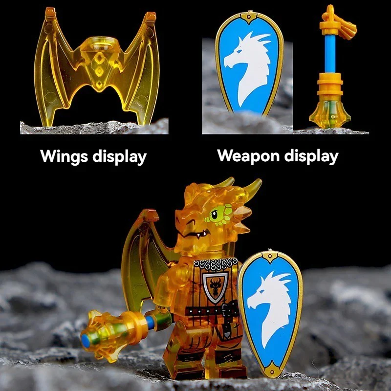 Dragon Knight Full set of minifigures Golden Knight Blue Knight Red Knight - Image 43