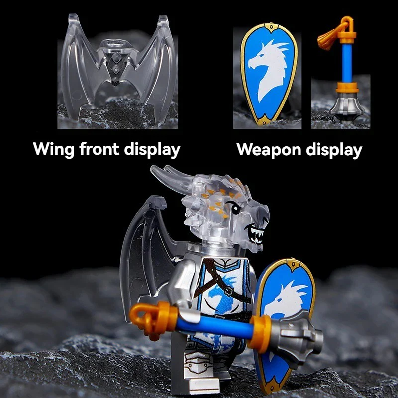 Dragon Knight Full set of minifigures Golden Knight Blue Knight Red Knight - Image 8