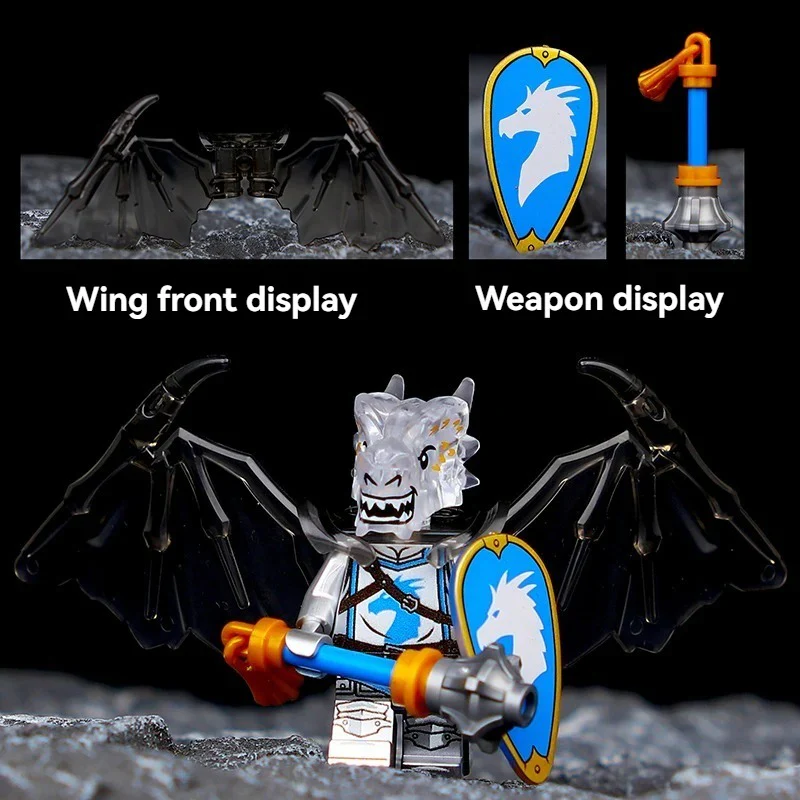 Dragon Knight Full set of minifigures Golden Knight Blue Knight Red Knight - Image 9