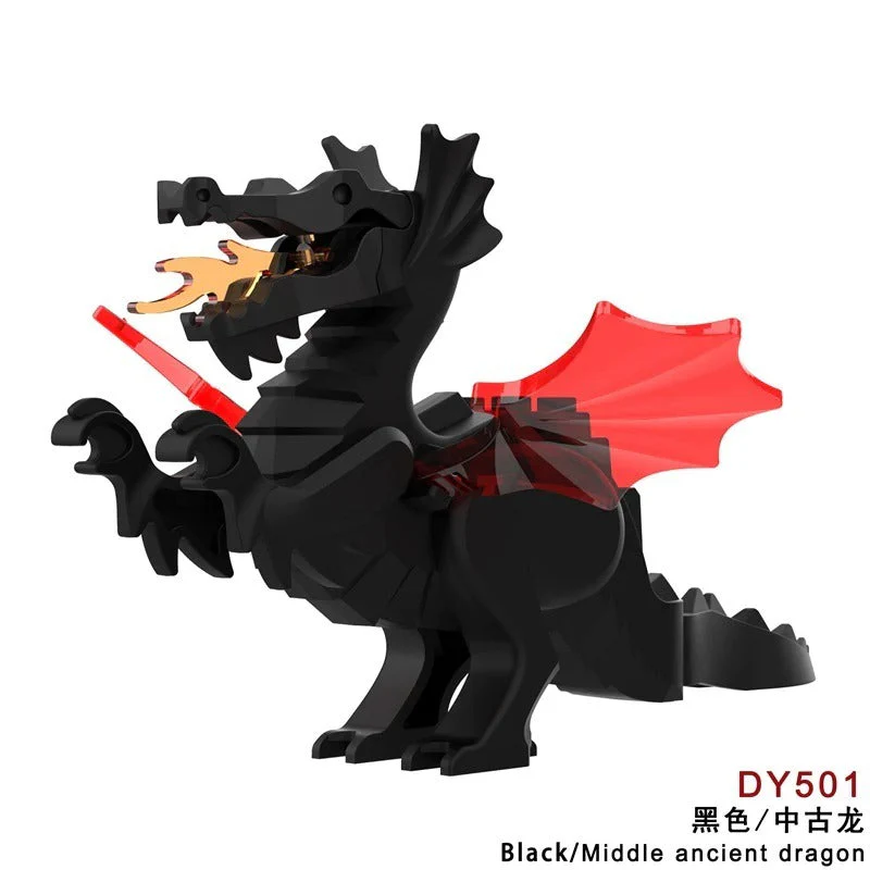 DY509-516 Medieval Fire Dragon Medieval Castle Lion King Knight Mount Minifigure - Image 2