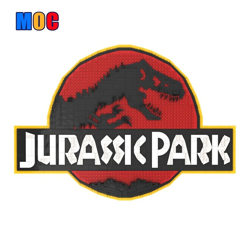(Gobricks version) 1107pcs MOC Jurassic Park Logo Wall Display LEGO Compatible