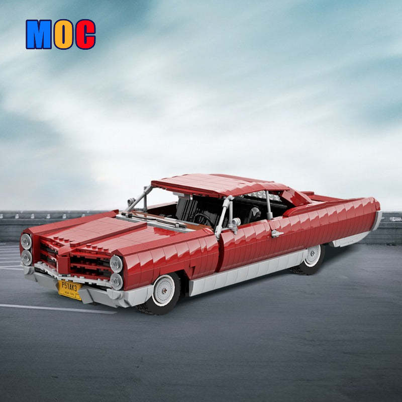 (Gobricks version) 1669pcs MOC Pontiac Bonneville 1966 Dark Red LEGO Compatible