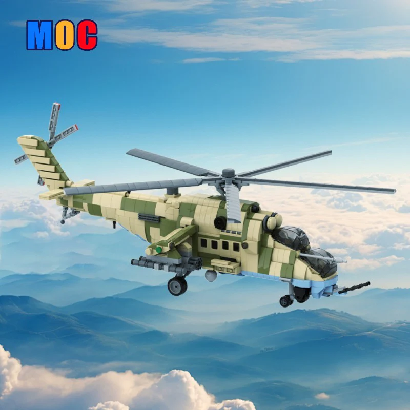 (Gobricks version) 1761pcs MOC Mil-Mi35M Hind Attack Helicopter LEGO Compatible