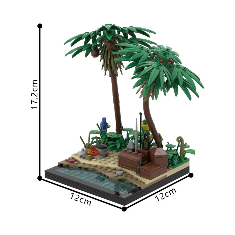 (Gobricks version) 208pcs MOC-213251 A tropical island beach - Image 4