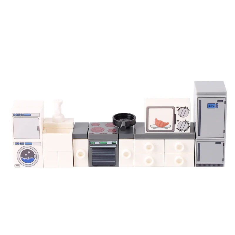 Kitchen Appliances Scene Refrigerator Washing Machine