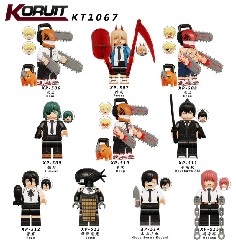 KT1067 Anime Series Pava Dianji Hayakawa Akihime Noma Chima Minifigures
