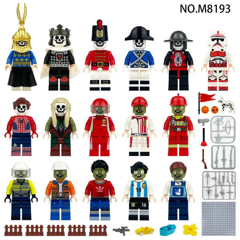M8192 M8193 Plant Zombie War Minifigures