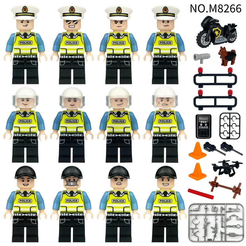 M8266 Spring Thunder Action Group M8262 Traffic police duty team Minifigures