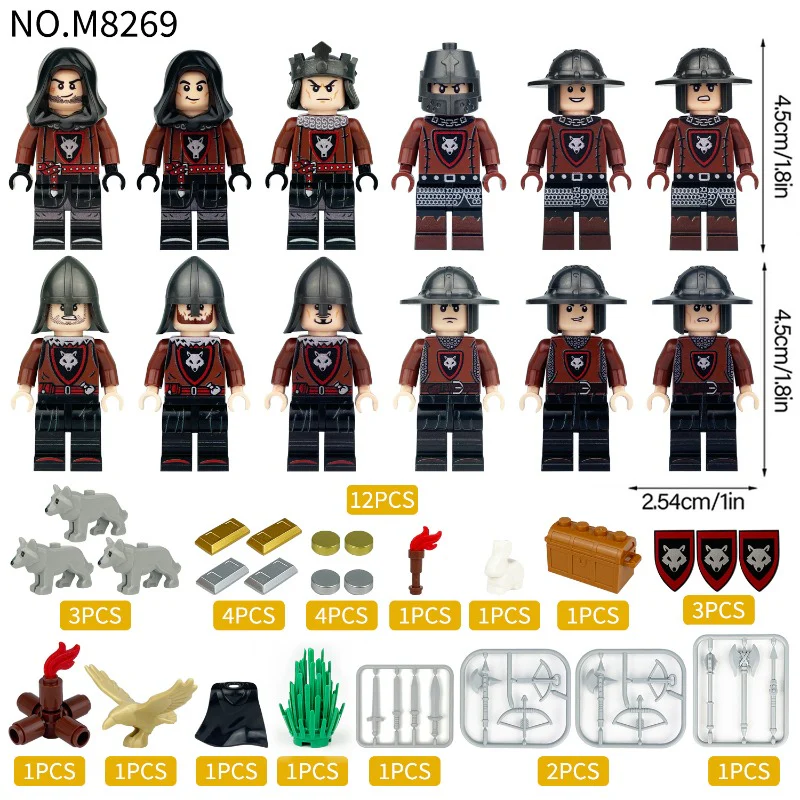 M8269 Medieval wolf cavalry Minifigures