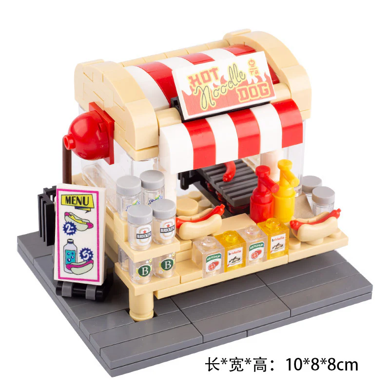 MOC Flower Shop Newsstand Hot Dog Minifigure Scene Accessories - Image 5
