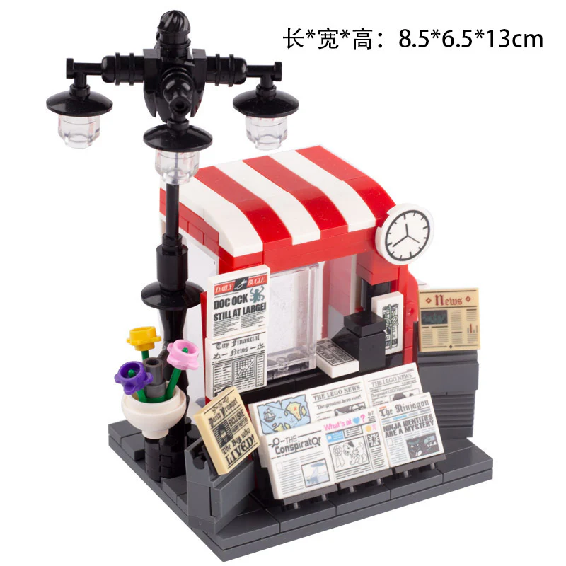 MOC Flower Shop Newsstand Hot Dog Minifigure Scene Accessories - Image 6