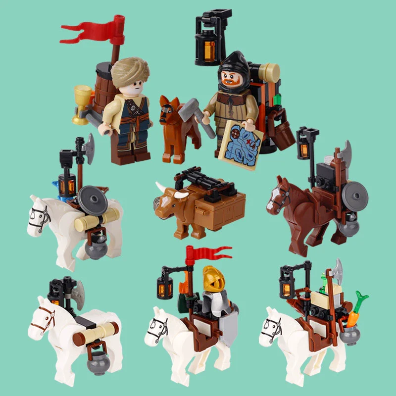 MOC Medieval Castle Transport Ox-Horse Wagons