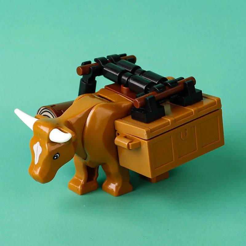 MOC Medieval Castle Transport Ox-Horse Wagons - Image 14