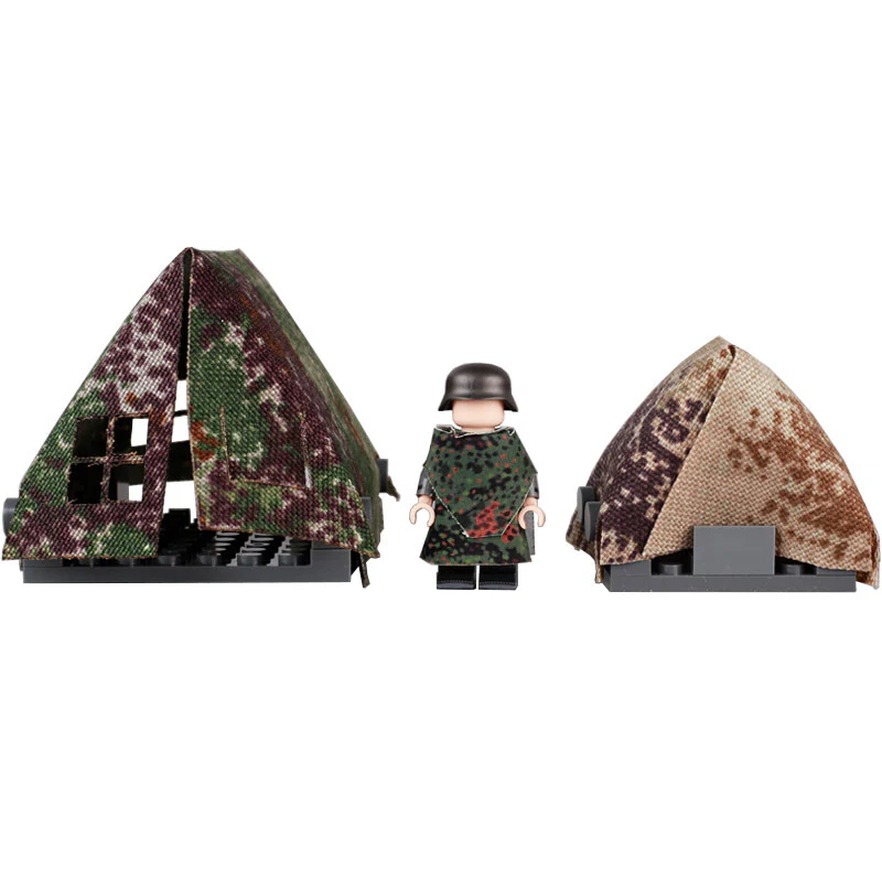 MOC WW2 soldier camouflage tent Minifigure Weapon Accessories - Image 4