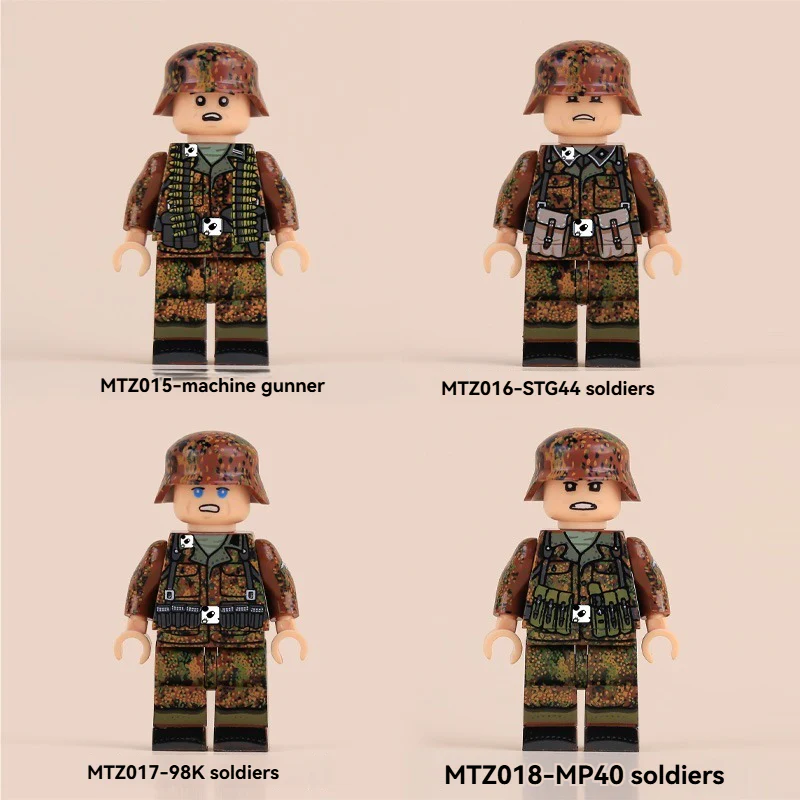 MTZ015-018 WWII Autumn Camouflage German Soldier Minifigures