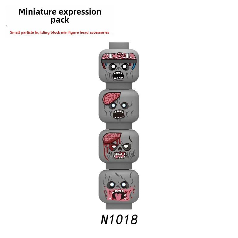 N1018-1028 Zombie head expression parts minifigure - Image 2